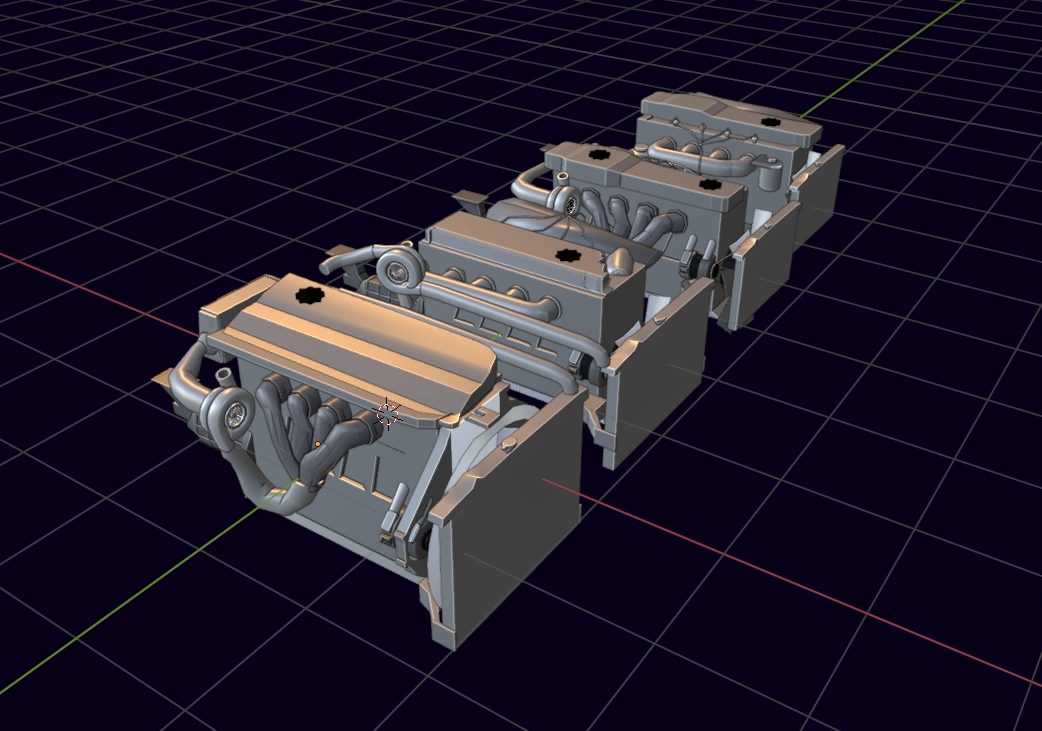 Diesel n' Steel screenshot: the engine parts menu